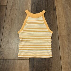 Orange and White Striped Tank American Eagle XS